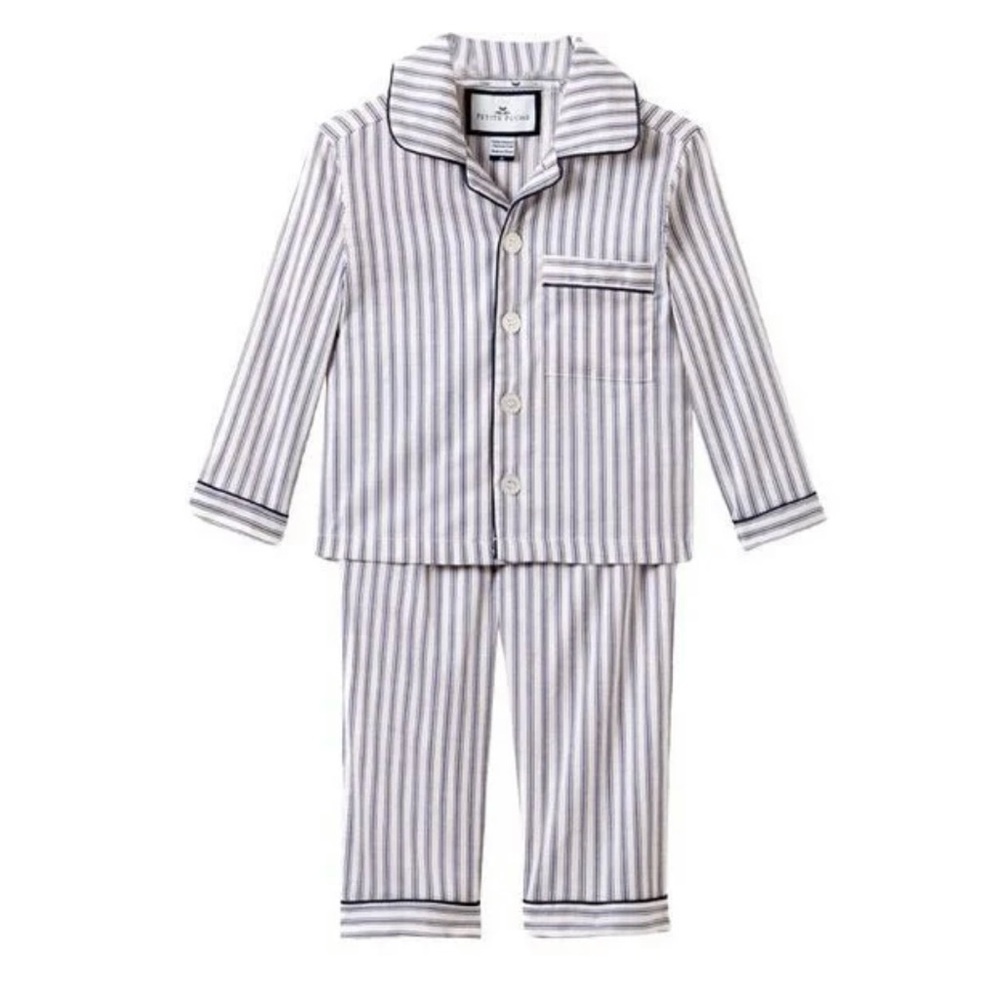 Petite Plume Navy French Ticking Pajamas